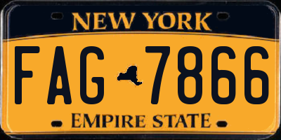 NY license plate FAG7866