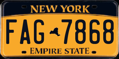 NY license plate FAG7868
