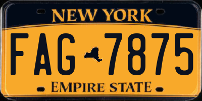 NY license plate FAG7875