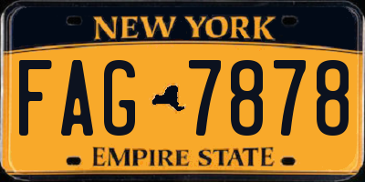 NY license plate FAG7878