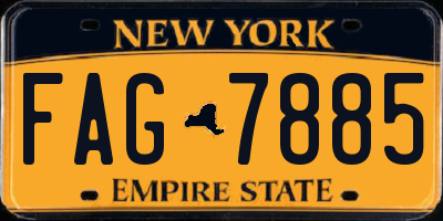 NY license plate FAG7885