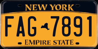 NY license plate FAG7891