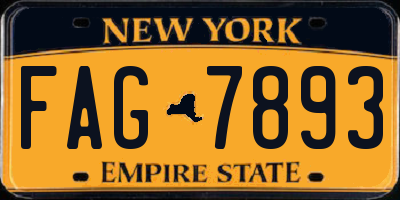 NY license plate FAG7893