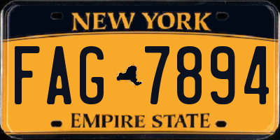 NY license plate FAG7894
