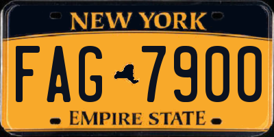 NY license plate FAG7900