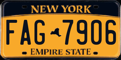NY license plate FAG7906