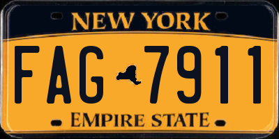 NY license plate FAG7911