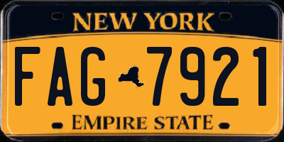 NY license plate FAG7921