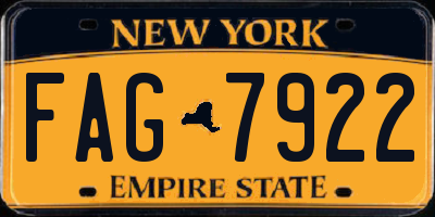 NY license plate FAG7922