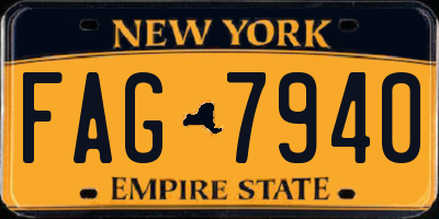 NY license plate FAG7940