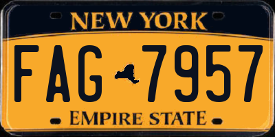 NY license plate FAG7957