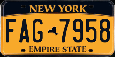 NY license plate FAG7958
