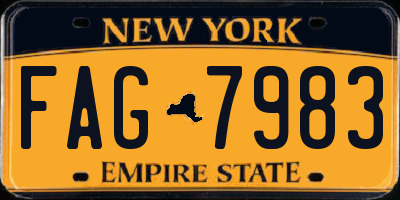 NY license plate FAG7983
