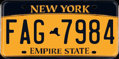 NY license plate FAG7984