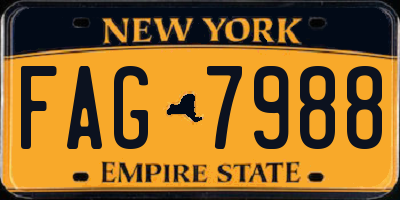 NY license plate FAG7988