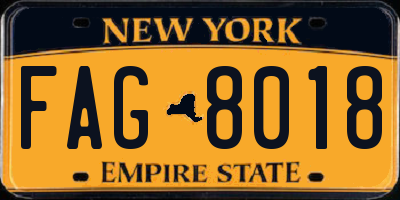 NY license plate FAG8018