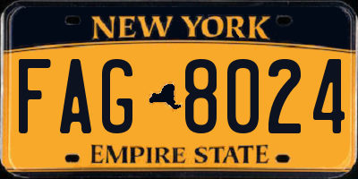 NY license plate FAG8024