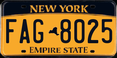 NY license plate FAG8025