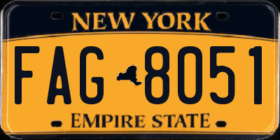 NY license plate FAG8051