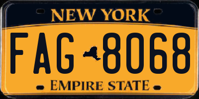 NY license plate FAG8068
