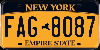 NY license plate FAG8087