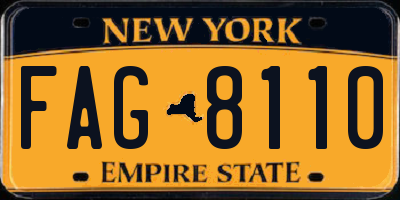 NY license plate FAG8110