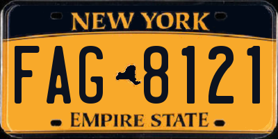 NY license plate FAG8121