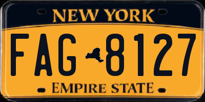 NY license plate FAG8127