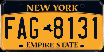 NY license plate FAG8131