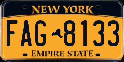 NY license plate FAG8133