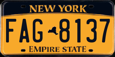 NY license plate FAG8137