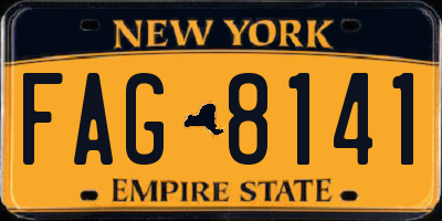 NY license plate FAG8141