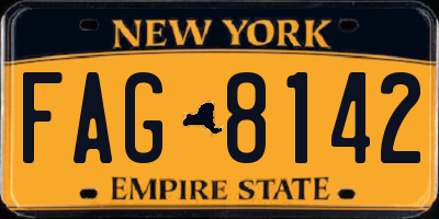 NY license plate FAG8142