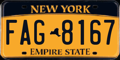 NY license plate FAG8167