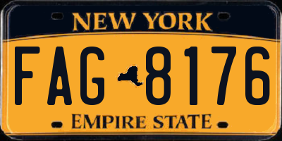 NY license plate FAG8176