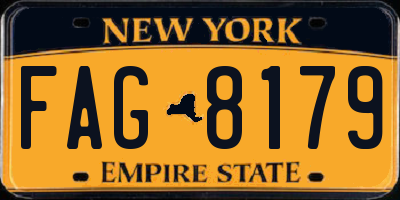 NY license plate FAG8179