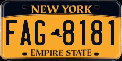 NY license plate FAG8181