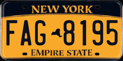 NY license plate FAG8195