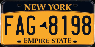NY license plate FAG8198