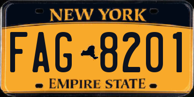 NY license plate FAG8201