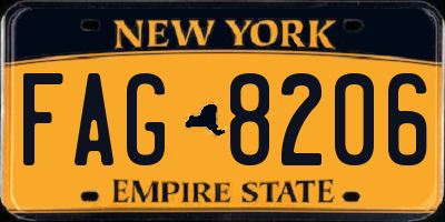 NY license plate FAG8206