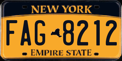 NY license plate FAG8212