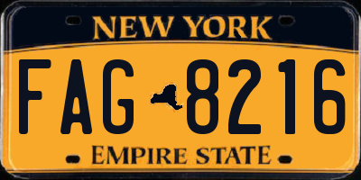 NY license plate FAG8216