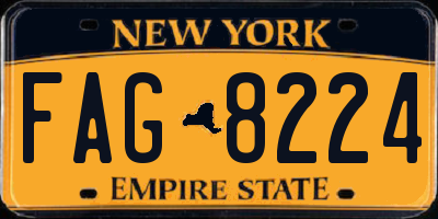 NY license plate FAG8224