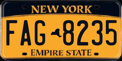 NY license plate FAG8235
