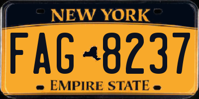 NY license plate FAG8237