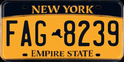 NY license plate FAG8239
