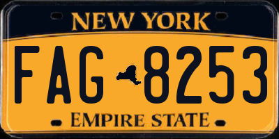 NY license plate FAG8253