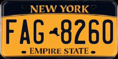 NY license plate FAG8260