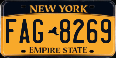 NY license plate FAG8269
